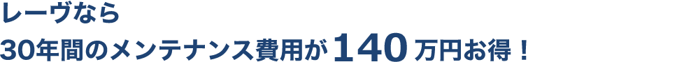 レーヴなら30年間のメンテナンス費用が240万円お得!